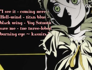 Rating: Safe Score: 0 Tags: 1girl drill_hair english_text frills green_eyes hat image kanaria ribbon solo User: admin