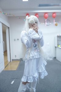Rating: Safe Score: 0 Tags: 1girl blurry blurry_background dark_skin depth_of_field dress frills indoors kirakishou photo solo standing white_hair User: admin