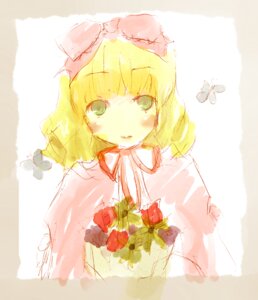 Rating: Safe Score: 0 Tags: 1girl auto_tagged bangs blonde_hair blue_butterfly bow bug butterfly flower green_eyes hair_bow hina_ichigo hinaichigo image insect pink_bow short_hair signature solo striped striped_background upper_body vertical_stripes User: admin