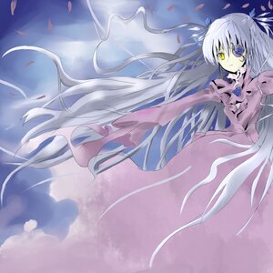 Rating: Safe Score: 0 Tags: 1girl barasuishou cherry_blossoms cloud dress flower hair_ribbon image long_hair long_sleeves petals pink_dress ribbon rose silver_hair sky solo very_long_hair yellow_eyes User: admin