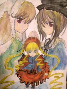 Rating: Safe Score: 0 Tags: 3girls blonde_hair blue_eyes bonnet brown_hair dress frills hat image long_hair long_sleeves looking_at_viewer multiple multiple_girls red_dress red_eyes shinku tagme very_long_hair User: admin