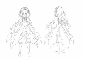 Rating: Safe Score: 0 Tags: 1girl bangs breasts closed_mouth dress eyebrows_visible_through_hair flower frills full_body greyscale hair_ribbon hairband image lolita_hairband long_hair long_sleeves looking_at_viewer monochrome multiple_views ribbon simple_background smile solo standing striped suigintou vertical_stripes white_background wide_sleeves User: admin