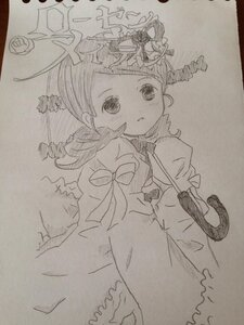 Rating: Safe Score: 0 Tags: 1girl dress drill_hair flower graphite_(medium) greyscale hat image kanaria looking_at_viewer monochrome photo puffy_sleeves ringlets rose solo tomoe_mami traditional_media twin_drills twintails User: admin