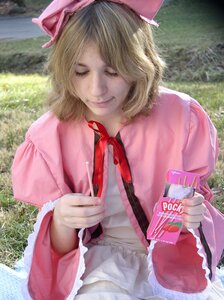 Rating: Safe Score: 0 Tags: 1girl blonde_hair bow closed_eyes day dress grass hinaichigo lips long_sleeves outdoors pink_dress realistic ribbon short_hair smile solo User: admin