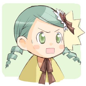 Rating: Safe Score: 0 Tags: 1girl :d blush border drill_hair green_background green_eyes green_hair hair_ornament image kanaria looking_at_viewer open_mouth ribbon simple_background smile solo twin_drills User: admin