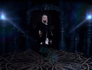 Rating: Safe Score: 0 Tags: 1girl dark dress flower indoors long_hair solo standing suigintou white_hair User: admin