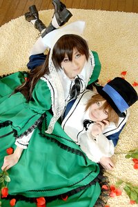Rating: Safe Score: 0 Tags: 2boys apple blonde_hair brown_hair crossdressing dress food frills fruit green_dress hat holding_fruit long_hair multiple_boys multiple_cosplay rose siblings sisters smile souseiseki strawberry suiseiseki tagme top_hat twins User: admin