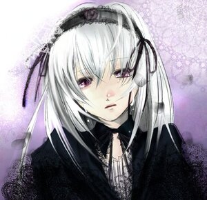 Rating: Safe Score: 0 Tags: 1girl bangs black_dress black_ribbon closed_mouth detached_collar dress frills hairband half-closed_eyes image lolita_hairband long_hair long_sleeves looking_at_viewer ribbon silver_hair solo suigintou upper_body User: admin