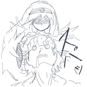 Rating: Safe Score: 0 Tags: 1girl blindfold gen_7_pokemon greyscale image long_hair monochrome monster_girl sketch solo suigintou white_background User: admin