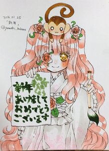 Rating: Safe Score: 0 Tags: 1girl blush dress flower frills image kirakishou leaf long_hair pink_hair rose smile solo traditional_media twitter_username yellow_eyes User: admin