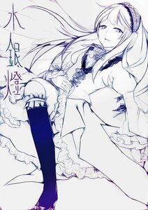 Rating: Safe Score: 0 Tags: 1girl dress frilled_sleeves frills hairband image long_hair long_sleeves monochrome rose solo suigintou User: admin