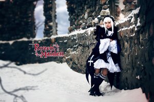 Rating: Safe Score: 0 Tags: 1girl blurry blurry_background blurry_foreground boots day depth_of_field dress frills hairband long_sleeves outdoors photo_background snow solo standing suigintou thighhighs tree white_hair User: admin