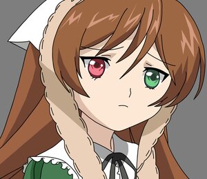 Rating: Safe Score: 0 Tags: 1girl bangs black_ribbon braid brown_hair closed_mouth dress eyebrows_visible_through_hair frills green_eyes hair_between_eyes image long_hair looking_at_viewer neck_ribbon ribbon simple_background solo suiseiseki twin_braids v-shaped_eyebrows white_background User: admin