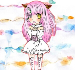 Rating: Safe Score: 0 Tags: 1girl animal_ears bare_shoulders boots cross-laced_footwear dress flower image kirakishou long_hair pink_hair rose solo tail yellow_eyes User: admin