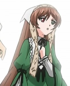 Rating: Safe Score: 0 Tags: 1girl :o black_ribbon brown_hair dress green_dress heterochromia image long_hair long_sleeves red_eyes simple_background solo solo_focus suiseiseki very_long_hair white_background User: admin