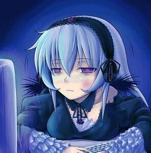 Rating: Safe Score: 0 Tags: 1girl blush detached_collar dress frilled_sleeves frills hairband image lolita_fashion lolita_hairband long_sleeves purple_eyes ribbon rose silver_hair solo suigintou wings User: admin