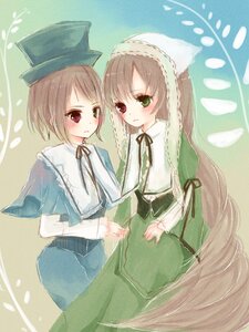 Rating: Safe Score: 0 Tags: 2girls auto_tagged blue_dress blush brown_hair dress green_dress green_eyes hat head_scarf heterochromia holding_hands image long_hair long_sleeves looking_at_viewer multiple_girls pair red_eyes short_hair siblings sisters souseiseki suiseiseki twins very_long_hair User: admin