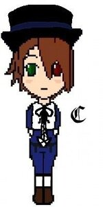 Rating: Safe Score: 0 Tags: 1boy black_headwear blush brown_hair green_eyes hat image long_sleeves simple_background solo souseiseki top_hat white_background User: admin
