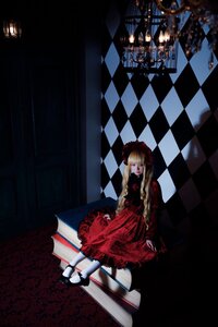 Rating: Safe Score: 0 Tags: 1girl argyle argyle_background argyle_legwear blonde_hair board_game book checkerboard_cookie checkered checkered_background checkered_floor checkered_kimono checkered_skirt chess_piece cookie curtains dress flag floor long_hair mirror on_floor perspective reflection reflective_floor rose shinku shoes sitting solo tile_floor tile_wall tiles vanishing_point User: admin