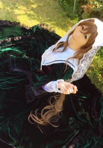 Rating: Safe Score: 0 Tags: 1girl black_dress blonde_hair brown_hair dress forest green_eyes habit heterochromia long_hair long_sleeves looking_at_viewer nature nun outdoors red_eyes smile solo suiseiseki very_long_hair User: admin