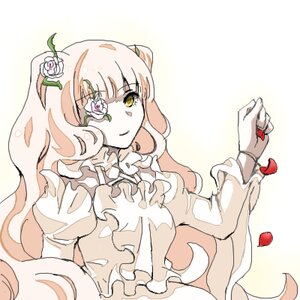 Rating: Safe Score: 0 Tags: 1girl bangs dress flower frills image juliet_sleeves kirakishou long_hair long_sleeves petals pink_hair puffy_sleeves rose smile solo thorns upper_body yellow_eyes User: admin