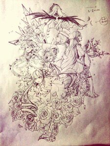 Rating: Safe Score: 0 Tags: flower hair_ornament hat image long_hair looking_at_viewer monochrome multiple multiple_boys multiple_girls rose short_hair smile tagme vines wings User: admin