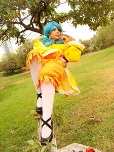 Rating: Safe Score: 0 Tags: 1girl blue_hair closed_eyes dress grass kanaria long_hair nature outdoors plant sandals solo tree User: admin
