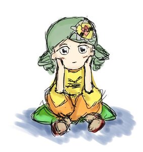 Rating: Safe Score: 0 Tags: 1girl bangs blush closed_mouth full_body green_hair hand_on_own_cheek hands_on_own_cheeks hands_on_own_face image kanaria long_sleeves looking_at_viewer sketch solo squatting white_background User: admin