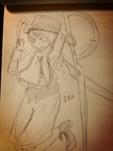 Rating: Safe Score: 0 Tags: 1girl boots bow capelet dated frills full_body hat image long_sleeves looking_at_viewer monochrome nagae_iku photo shawl short_hair solo souseiseki User: admin