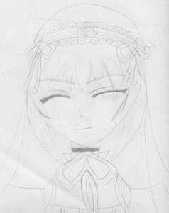 Rating: Safe Score: 0 Tags: 1girl akemi_homura black_hair blush choker closed_eyes facing_viewer greyscale hair_ribbon hairband image long_hair monochrome ribbon simple_background sketch smile solo suigintou white_background User: admin