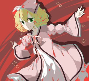Rating: Safe Score: 0 Tags: 1girl blonde_hair bow cross dress drill_hair green_eyes hina_ichigo hinaichigo image long_sleeves puffy_sleeves ribbon short_hair smile solo star_(symbol) star_print starry_background white_dress wide_sleeves User: admin