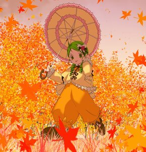 Rating: Safe Score: 0 Tags: 1girl aki_shizuha anger_vein autumn autumn_leaves falling_leaves green_eyes green_hair hair_flower hair_ornament holding_leaf holding_umbrella image kanaria leaf leaf_hair_ornament leaf_on_head leaf_print maple_leaf parasol red_umbrella short_hair solo tree umbrella User: admin