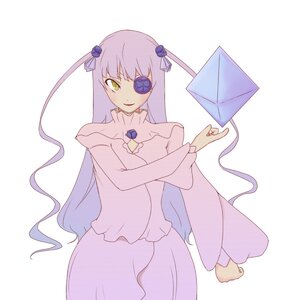 Rating: Safe Score: 0 Tags: 1girl barasuishou eyepatch image long_hair long_sleeves looking_at_viewer simple_background skirt smile solo standing striped umbrella vertical_stripes very_long_hair white_background yellow_eyes User: admin