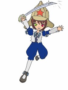 Rating: Safe Score: 0 Tags: 1girl brown_hair full_body green_eyes hat heterochromia image long_sleeves pants red_eyes short_hair simple_background smile solo souseiseki what white_background white_legwear User: admin