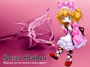 Rating: Safe Score: 0 Tags: 1girl bangs blonde_hair bow character_name copyright_name cup dress eating food frills full_body green_eyes hair_bow hina_ichigo hinaichigo image long_sleeves looking_at_viewer object_namesake pink_background pink_bow pink_dress pink_footwear shoes short_hair sitting solo wings User: admin