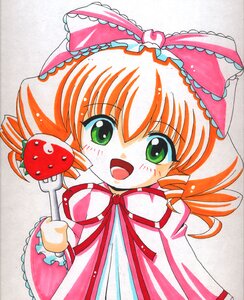 Rating: Safe Score: 0 Tags: 1girl :d bow drill_hair food frills fruit green_eyes hina_ichigo hinaichigo image marker_(medium) open_mouth pink_bow ribbon smile solo strawberry traditional_media twin_drills User: admin