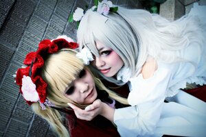 Rating: Safe Score: 0 Tags: 2girls blonde_hair building fence flower hair_flower hair_ornament lips long_hair multiple_cosplay multiple_girls rose smile tagme User: admin