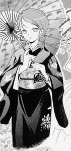 Rating: Safe Score: 0 Tags: 1girl butterfly drill_hair floral_print greyscale image japanese_clothes kanaria kimono monochrome smile solo wide_sleeves User: admin