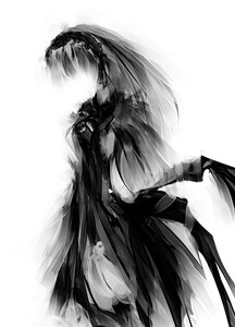 Rating: Safe Score: 0 Tags: 1girl dress greyscale hairband image monochrome solo suigintou white_background User: admin