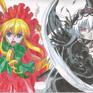 Rating: Safe Score: 0 Tags: 2girls auto_tagged black_wings blonde_hair blue_eyes bonnet bow colored_pencil_(medium) dress flower frills hairband image long_hair long_sleeves marker_(medium) millipen_(medium) multiple_girls open_mouth pair red_rose rose shikishi shinku signature suigintou traditional_media watercolor_(medium) wings User: admin