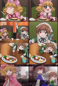 Rating: Safe Score: 0 Tags: 1girl brown_hair closed_eyes dress food green_eyes heterochromia image multiple red_eyes smile suiseiseki table tagme User: admin