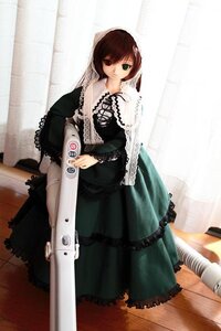 Rating: Safe Score: 0 Tags: 1girl brown_hair doll dress frills green_eyes gun heterochromia holding holding_weapon lace lolita_fashion long_sleeves red_eyes short_hair solo souseiseki standing suiseiseki weapon User: admin