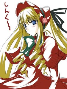 Rating: Safe Score: 0 Tags: 1girl blonde_hair blue_eyes blush bonnet bow bowtie closed_mouth cowboy_shot dress drill_hair expressionless flower green_bow green_neckwear image juliet_sleeves long_hair long_sleeves looking_afar looking_at_viewer pink_flower pink_rose puffy_long_sleeves puffy_sleeves red_dress ribi rose rozen_maiden shinku sidelocks simple_background solo twintails upper_body very_long_hair white_background User: admin