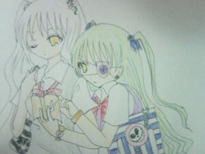 Rating: Safe Score: 0 Tags: 2girls barasuishou blonde_hair bow image kirakishou long_hair multiple_girls pair red_bow ribbon school_uniform simple_background upper_body yellow_eyes User: admin
