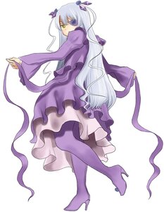 Rating: Safe Score: 0 Tags: 1girl barasuishou boots dress frills full_body heterochromia high_heel_boots high_heels image long_hair long_sleeves looking_at_viewer pantyhose purple_dress purple_footwear purple_legwear ribbon scarf solo striped vertical_stripes very_long_hair yellow_eyes User: admin