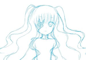 Rating: Safe Score: 0 Tags: 1girl auto_tagged blue_theme blush flower image kirakishou long_hair looking_at_viewer monochrome rose simple_background smile solo striped upper_body vertical_stripes white_background User: admin