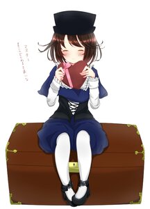 Rating: Safe Score: 0 Tags: 1girl ^_^ black_headwear blush box brown_hair closed_eyes gift hat holding image long_sleeves pantyhose short_hair sitting skirt smile solo souseiseki striped usami_renko white_legwear User: admin