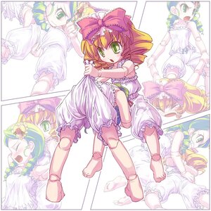 Rating: Safe Score: 0 Tags: 2girls barefoot blonde_hair bloomers blush bow curly_hair doll_joints dress drill_hair feet green_eyes green_hair hair_bow hina_ichigo hinaichigo image joints kanaria multiple_girls open_mouth pair pajamas pink_bow ringlets short_hair twin_drills underwear white_bloomers User: admin