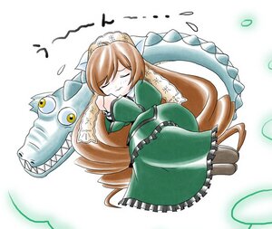 Rating: Safe Score: 0 Tags: 1girl brown_hair closed_eyes dress green_dress image long_sleeves mermaid monster_girl solo suiseiseki User: admin