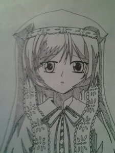 Rating: Safe Score: 0 Tags: 1girl bangs crown greyscale hatsune_miku image long_hair looking_at_viewer monochrome neck_ribbon ribbon simple_background solo suiseiseki upper_body User: admin